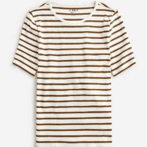 J Crew Perfect-fit elbow-sleeve T-shirt in stripe (size M)
